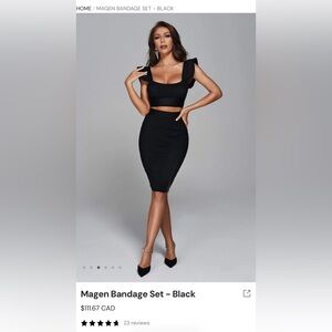 NWT Bella Barnett Black Bandage Skirt Set